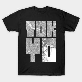 Tokyo, Japan City Map Typography - Light T-Shirt